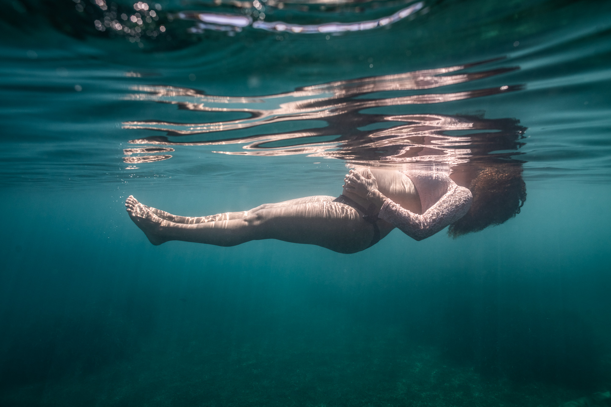 Séance photo grossesse underwater Nice